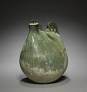 Leather Bag-Shaped Flask with Cover by Unknown Artist