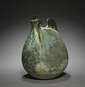 Leather Bag-Shaped Flask with Cover by Unknown Artist