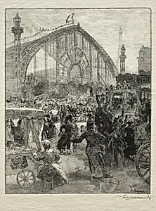 Leaving the 1889 Exhibition by Auguste Louis Lepère (French, 1849–1918)