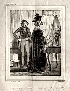 Les Actrices:  J'avais demande un petit chapeau! by Paul Gavarni (French, 1804–1866)