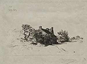 Les Petits Maisons Kercassier by Charles-Émile Jacque (French, 1813–1894)