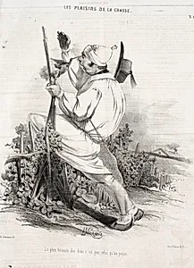 Les Plaisirs de la chasse:  Le plus bécasse des deux n'est pas celui qu'on pense by Alade Joseph Lorentz (French, 1813-after 1858)
