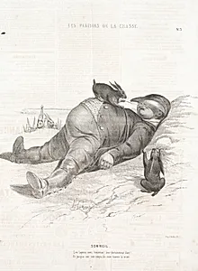Les Plaisirs de la chasse:  Sommeil by Alade Joseph Lorentz (French, 1813-after 1858)