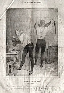 Les Plaisirs Parisiens:  Preparatifs pour une soiree.  Luxe et misère.  Maudite plume!  mèchante encre!...