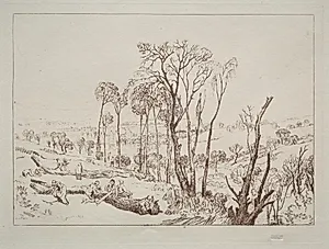 Liber Studiorum:  Crowhurst, Sussex by Joseph Mallord William Turner (British, 1775–1851)
