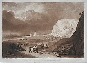 Liber Studiorum:  Martello Towers, near Bexhill, Sussex by Joseph Mallord William Turner (British, 1775–1851)