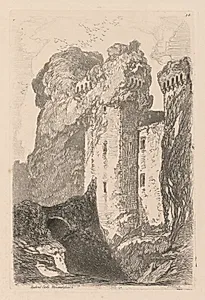Liber Studiorum: Plate 24, Ragland Castle, Monmouthshire by John Sell Cotman (British, 1782–1842)