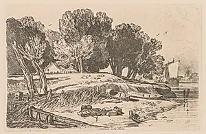 Liber Studiorum: Plate 8, Millbank on the Thames by John Sell Cotman (British, 1782–1842)