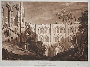 Liber Studiorum:  Rivaux Abbey, Yorkshire by Joseph Mallord William Turner (British, 1775–1851)