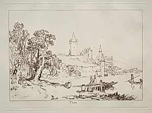 Liber Studiorum:  Ville de Thun, Switzerland by Joseph Mallord William Turner (British, 1775–1851)