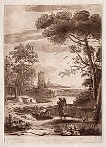 Liber Veritatis:  No. 50, A River Scene with Tobias and the Angel