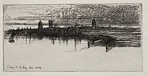 Little Calais Pier, 1865, 3 A.M. by Francis Seymour Haden (British, 1818–1910)