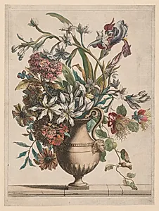 Liure de Toutes Sortes de fleurs d'après nature:  Vase of Flowers by Jean-Baptiste I Monnoyer (French, c. 1636–1699)