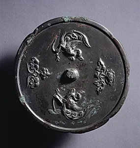 Lobed Mirror with Paired Phoenixes and Floral Displays by Unknown Artist
