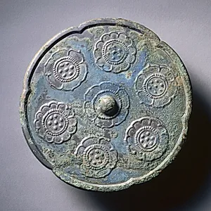 Lobed Mirror with Six Blossoms by Unknown Artist