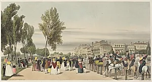 London As It Is:  Hyde Park, near Grosvenor Gate by Thomas Shotter Boys (British, 1803–1874)