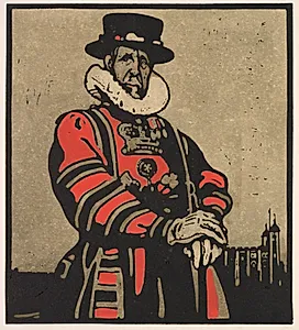 London Types: Beef-eater by William Nicholson (British, 1872–1949)