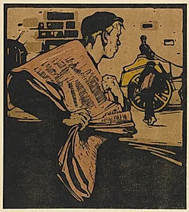 London Types: Newspaper Boy by William Nicholson (British, 1872–1949)