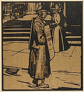 London Types: Sandwich Man by William Nicholson (British, 1872–1949)