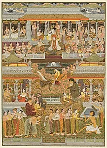 Lovers and beloveds: A composite of scenes from Persian, Urdu, and Sanskrit literature by Chitarman II (Indian, c. 1680–с. 1750)
