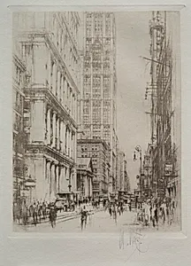 Lower Broadway by William Walcot (British, 1874–1943)