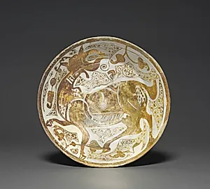 Luster Bowl with Antelope by Unknown Artist