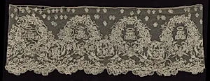 Machine and Needlepoint Lace Flounce by Unknown Artist