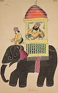 Mahant of Tarakeshwar Rides on an Elephant by Unknown Artist