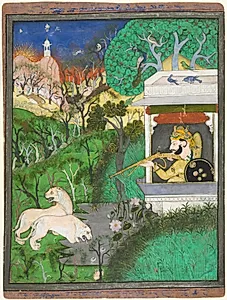 Maharaja Chattarsol of Kota Shooting Lions by Unknown Artist
