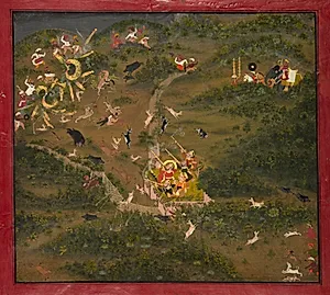 Maharana Jagat Singh II Hunting by Jugarsi, son of Jiva (Indian, active mid-1700s)