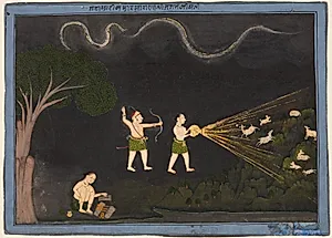 Maharana Jagat Singh II of Mewar (r. 1734–51) Dressed as a Bhil, Hunting Deer at Night