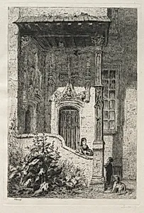Maison dite de la Reine Blanche, Rue St. Hippolyte by Alfred Alexandre Delauney (French, 1830–1894)