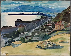 Malaga Harbor by Lawrence Blazey (American, 1902–1999)