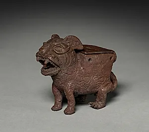 Male Feline-Shaped Container by Unknown Artist