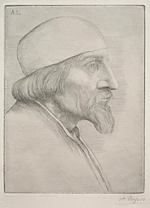 Man in a Skullcap by Alphonse Legros (French, 1837–1911)