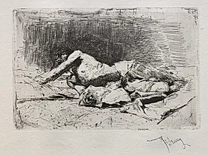 Man Rolling on the Ground by Mariano Fortuny (Spanish, 1838–1874)