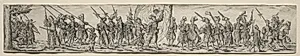 Marching Soldiers, in the Center a Standard Bearer