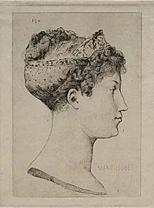 Marie Louise in Profile by Jules de Goncourt (French, 1830–1870)