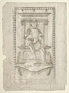 Mars (from the Tarocchi, series A:  Firmaments of the Universe, #45) by Master of the E-Series Tarocchi (Italian, 15th century)