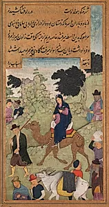 Mary and Joseph Travel to Bethlehem (folio 24 verso), from a Mirror of Holiness (Mir’at al-quds) of Father Jerome Xavier by Unknown Artist
