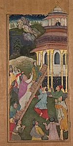 Mary ascends the stairs to the temple, from a Mirror of Holiness (Mir’at al-quds) of Father Jerome Xavier by Unknown Artist