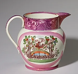 Masonic Pitcher by Staffordshire Factory (British)