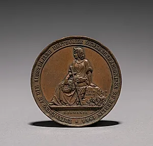 Medal Commemorating the Exhibition of Textiles, Berlin, 1844 (obverse) by Emil Schilling (German)