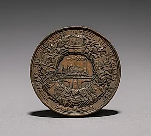 Medal Commemorating the Exhibition of Textiles, Berlin, 1844 (reverse) by Emil Schilling (German)