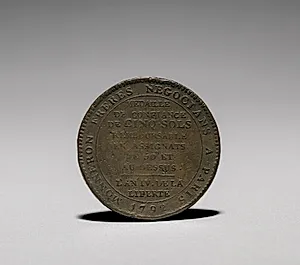 Medal:  Five Sols issued by Monneron Brothers, Paris, 1792 (reverse) by Jules Dupré (French, 1811–1889)