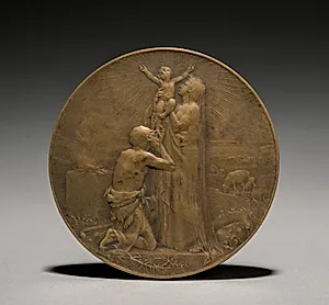 Medal (obverse) by Jules Dupré (French, 1811–1889)