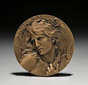 Medal Presented to Loïe Fuller by the French Government:  Orpheus at the Entrance to the Underworld (obverse) by Marie Alexandre Lucien Coudray (French, 1864–1932)