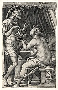 Medea and Jason by Georg Pencz (German, c. 1500–1550)