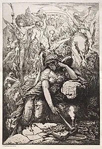 Melancholy by Nicolas-François Chifflart (French, 1825–1901)