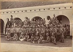 Men of Elephant Battery, Jhansi (verso) by Raja Deen Dayal (Indian, 1844–1905)